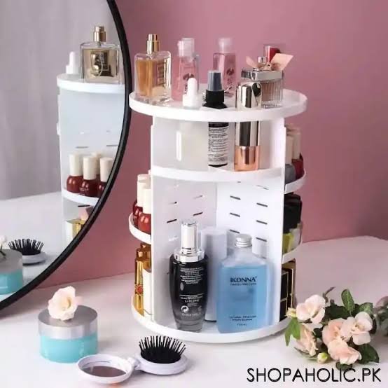 Fuxin - 360 Rotating Makeup Organizer White