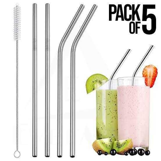 Fuxin - 5 PCs Steel Straws