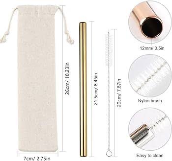 Fuxin - 5 PCs Steel Straws