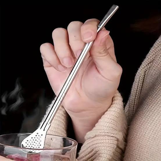 Fuxin - Stainless steel spoon with Straw