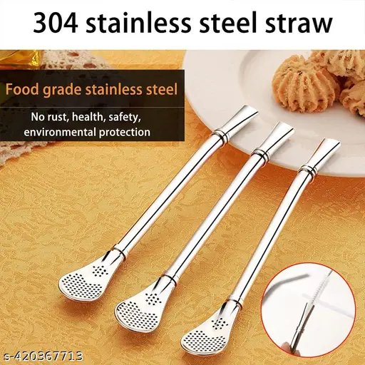 Fuxin - Stainless steel spoon with Straw