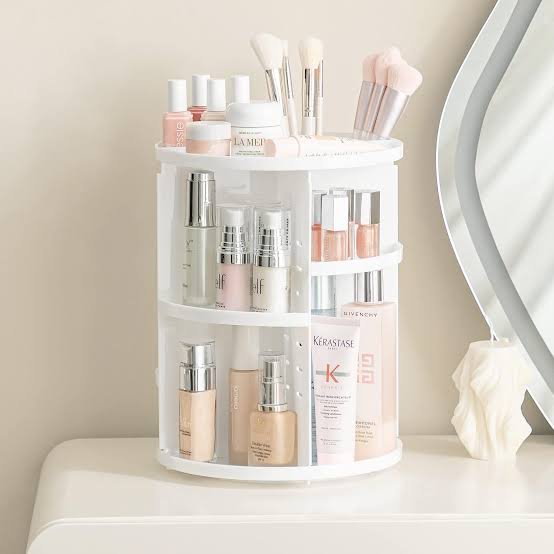 Fuxin - 360 Rotating Makeup Organizer White