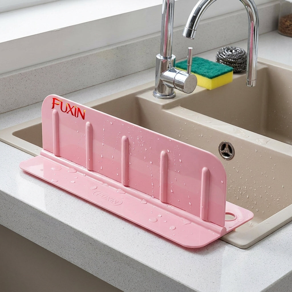 2in1 Kitchen Splash Guard with Sponge Holder and Lid Cover Flip