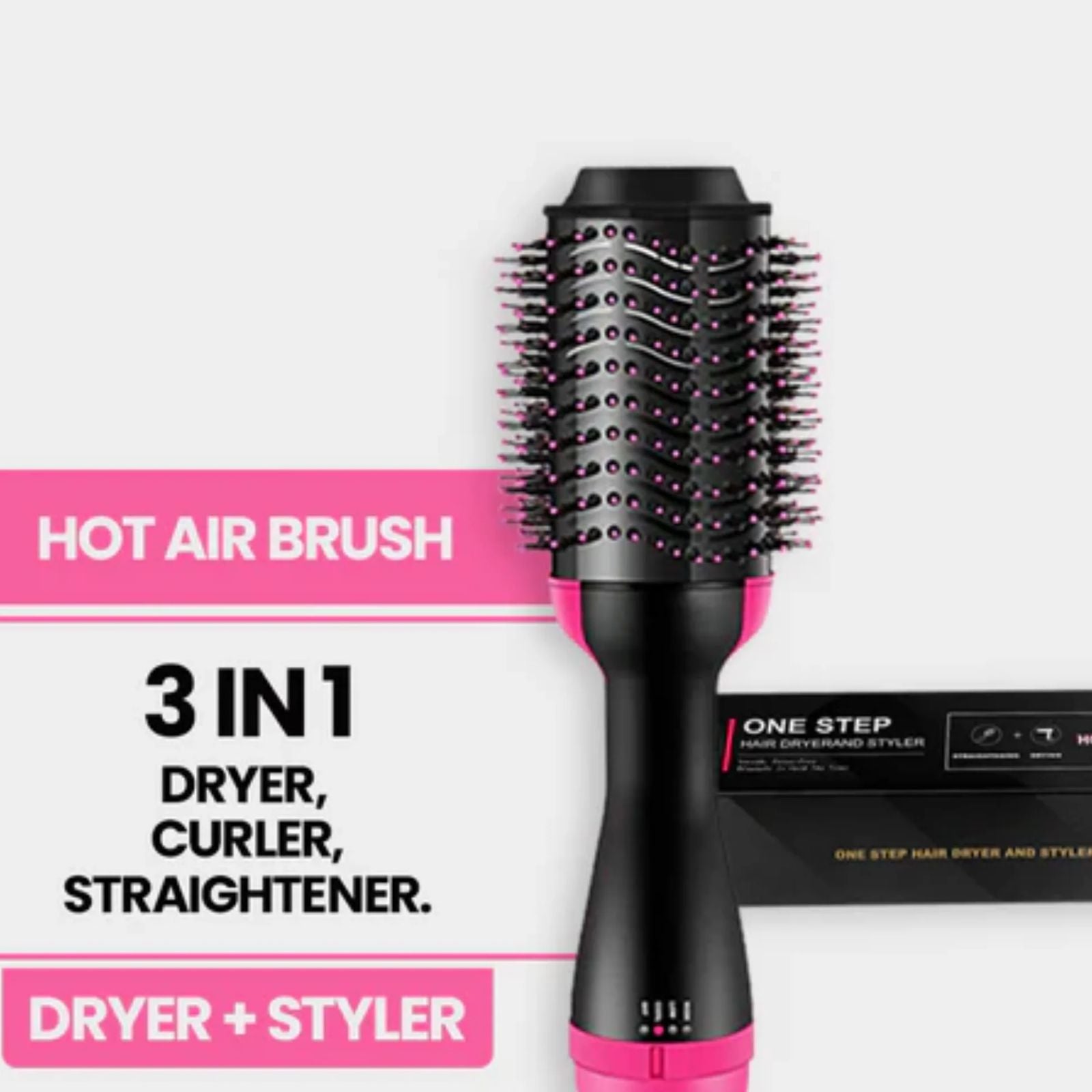 3in1 Hot Air Brush Straightener with Box Packing