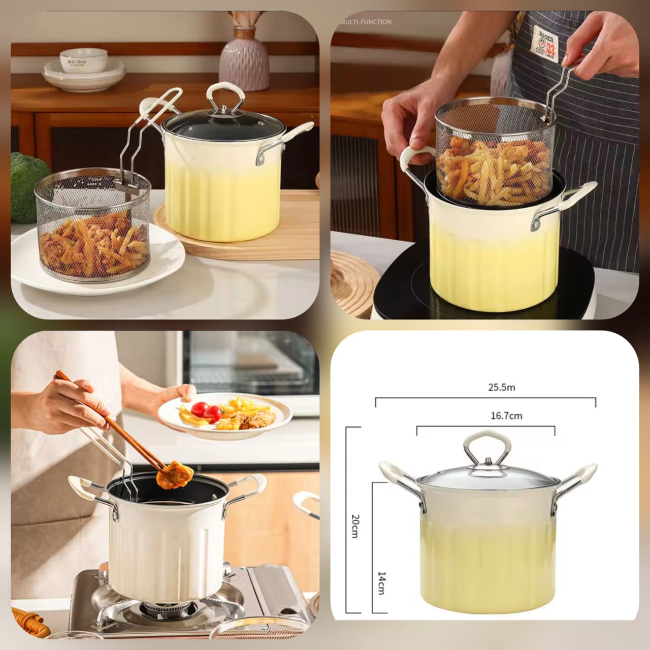 3L Deep Fry Pot with Strainer