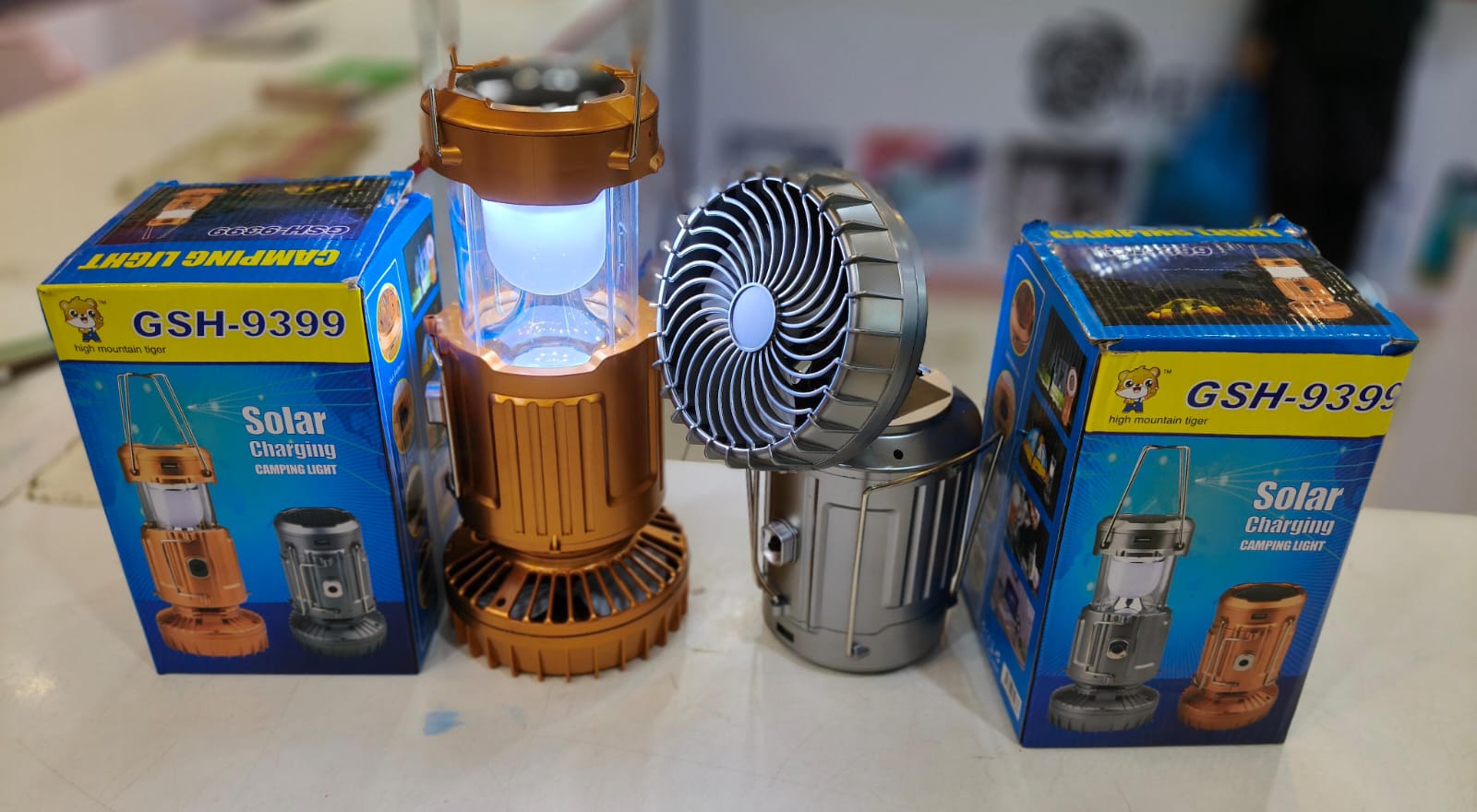 6 in 1 portable outdoor LED camping lantern with fan solar charge rechargeable light energy saving tent lamp flashlight usb power bank 5v 5000mah