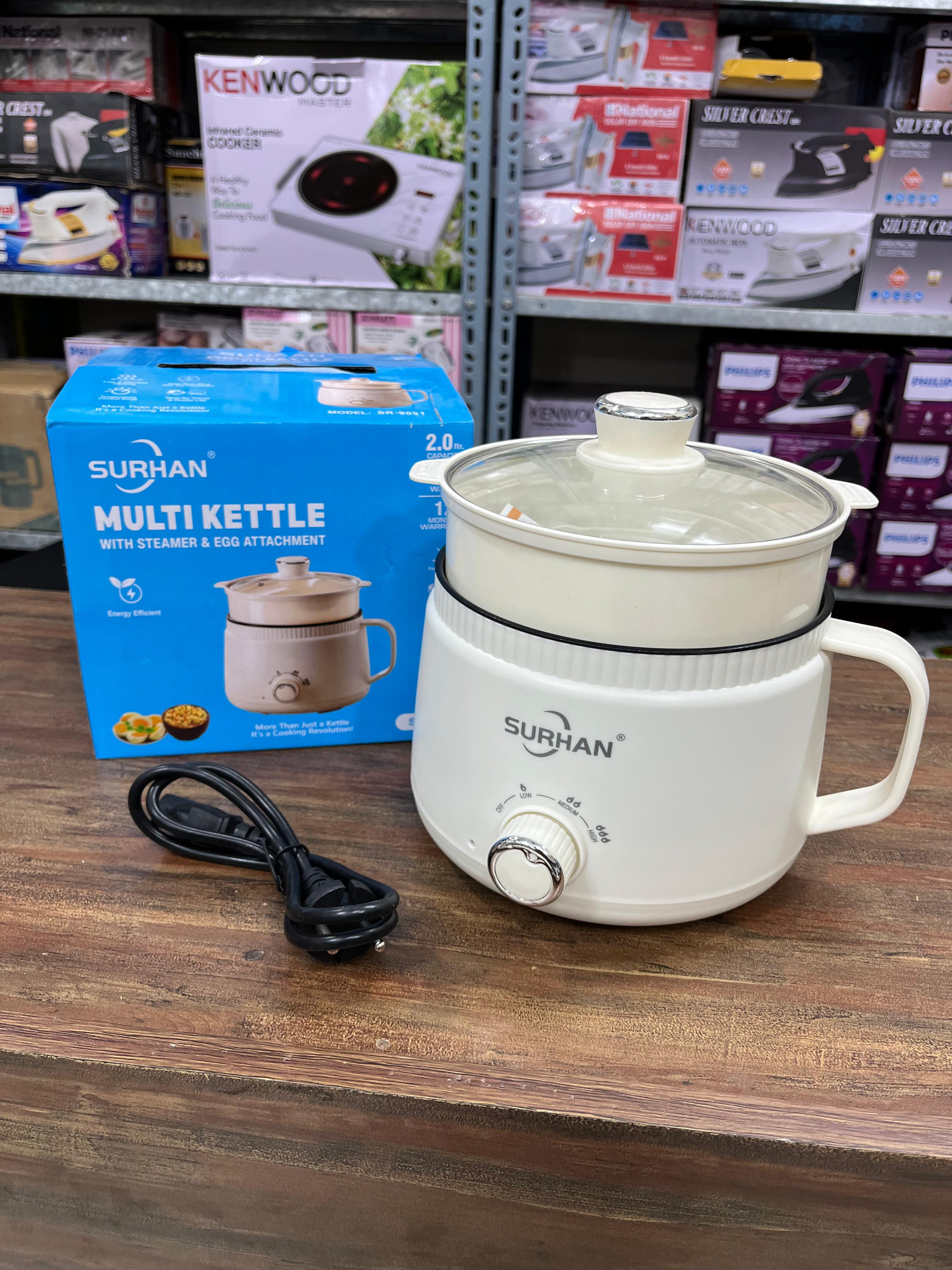 600Watt Multi Kettle with Steamer & Egg Attachment