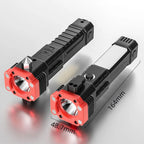 LED 3W Hammer Torch Light Rechargeable Torch Flashlight,Long Distance Beam Range Car Rescue Torch with Hammer Window Glass and Seat Belt Cutter Built