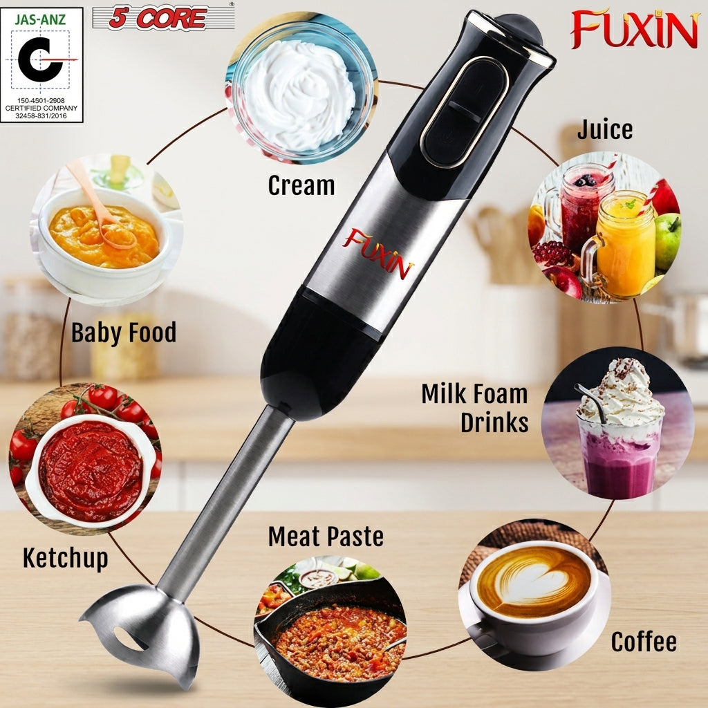 Fuxin - Stainless Steel 4 blades Electric hand blender