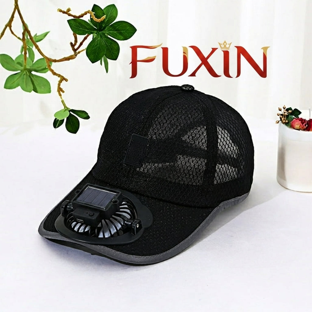 Summer fan sunhat breathable mesh without solar USB type C charging fan cap