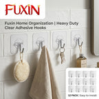 Fuxin - Pack of 12 - Self Adhesive Single Hook