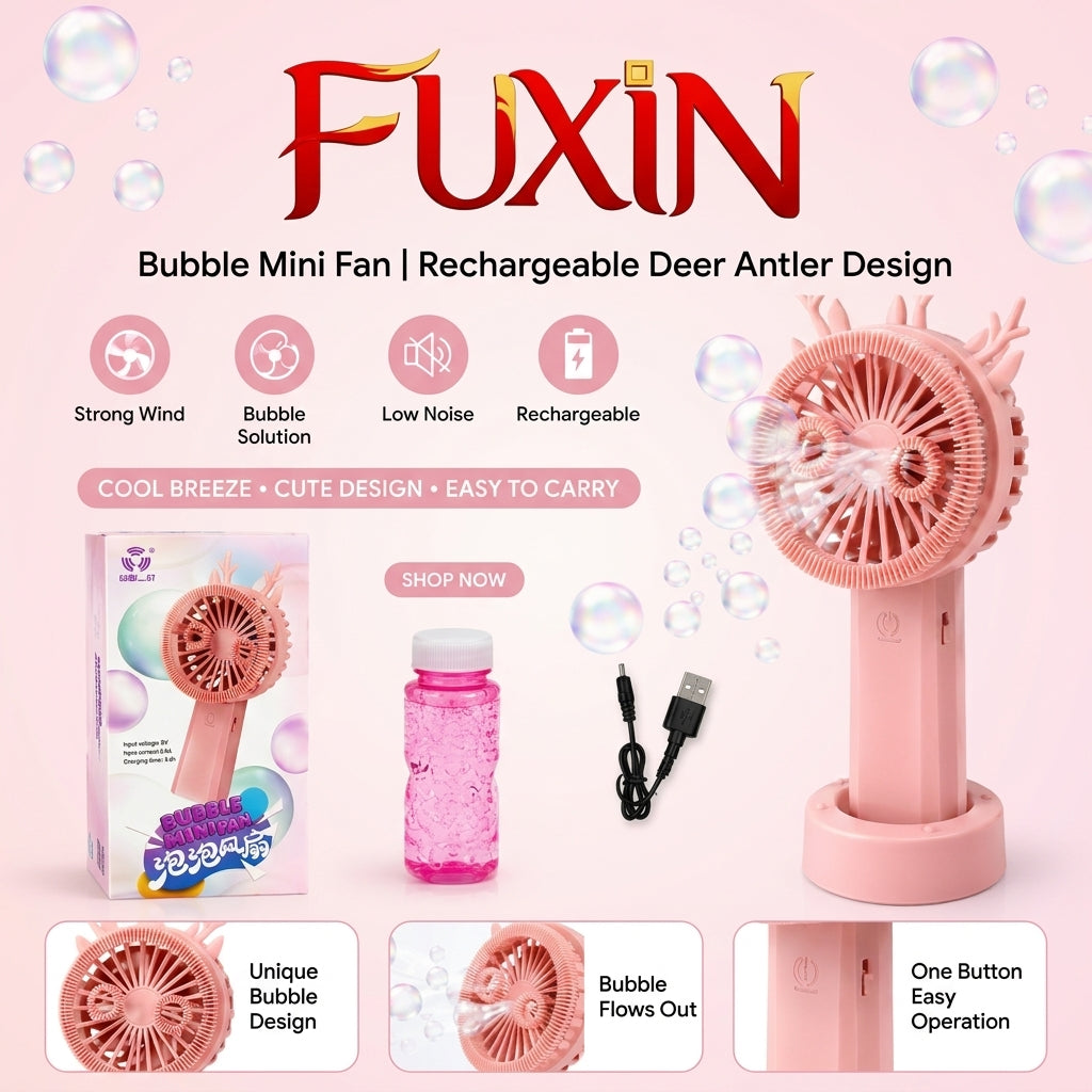 Bubble Mini Fan with liquid