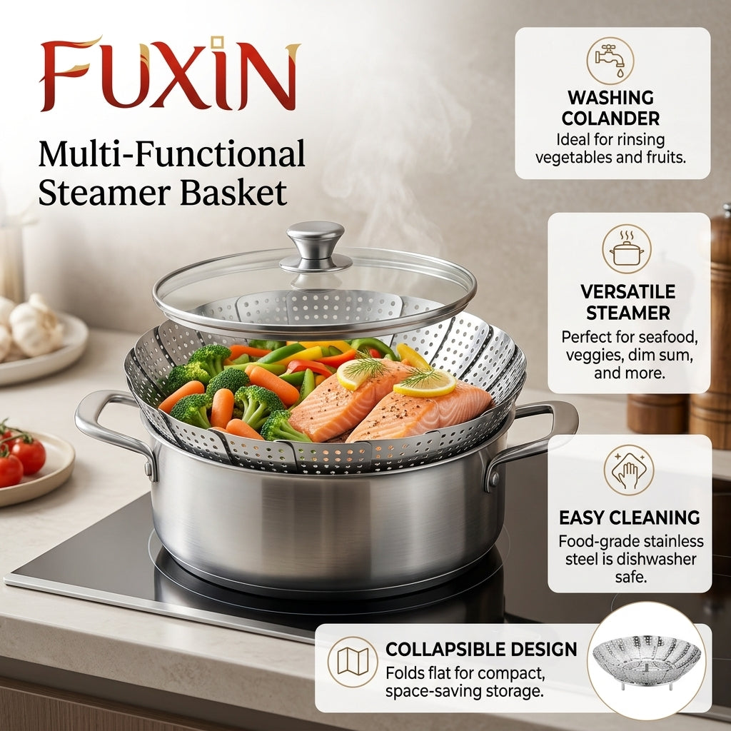 Stainless Steel Foldable Food Steamer