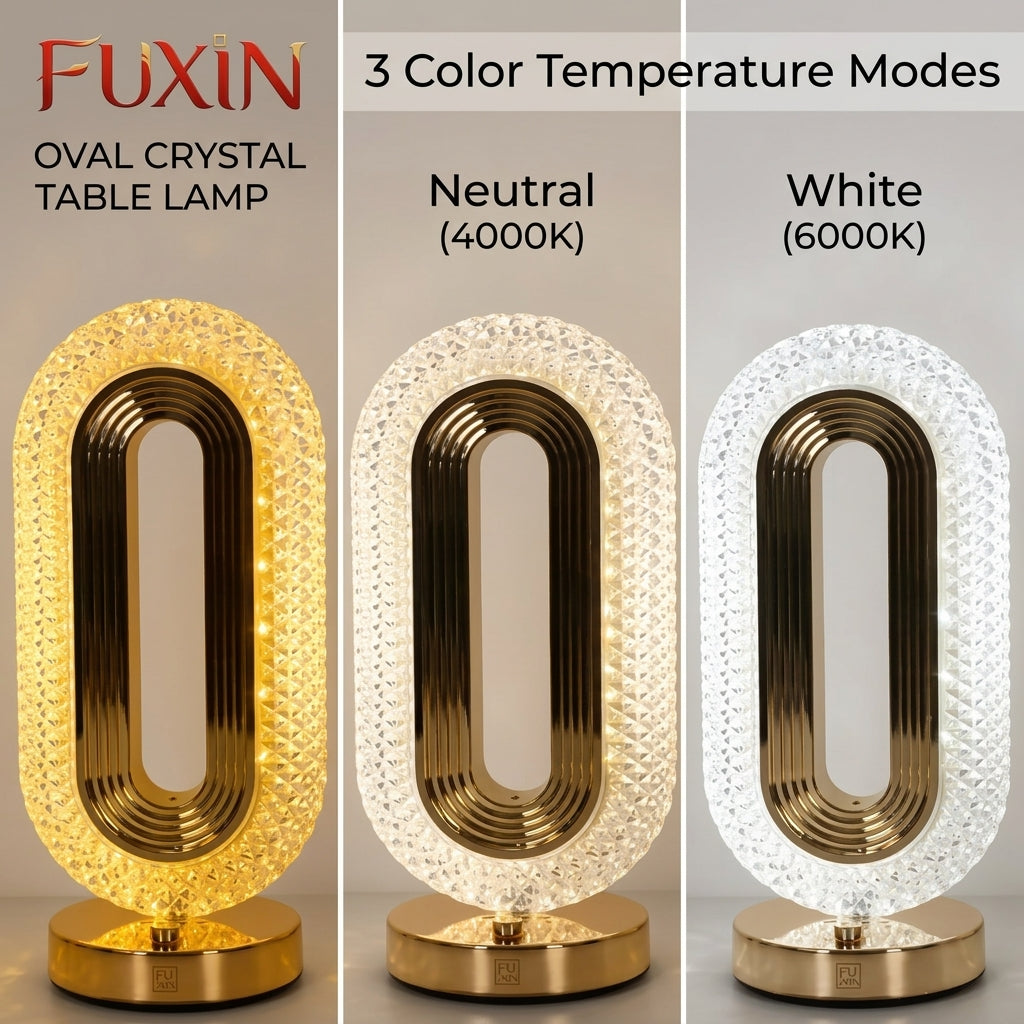 Oval Rechargeable Crystal Touch Lamp