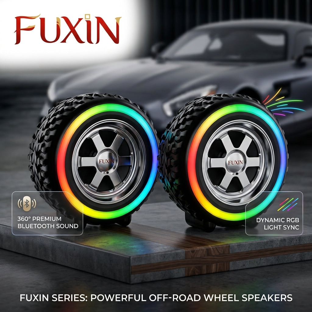 RGB Tyre Shape Rechargeable Bluetooth Speaker with LED Light