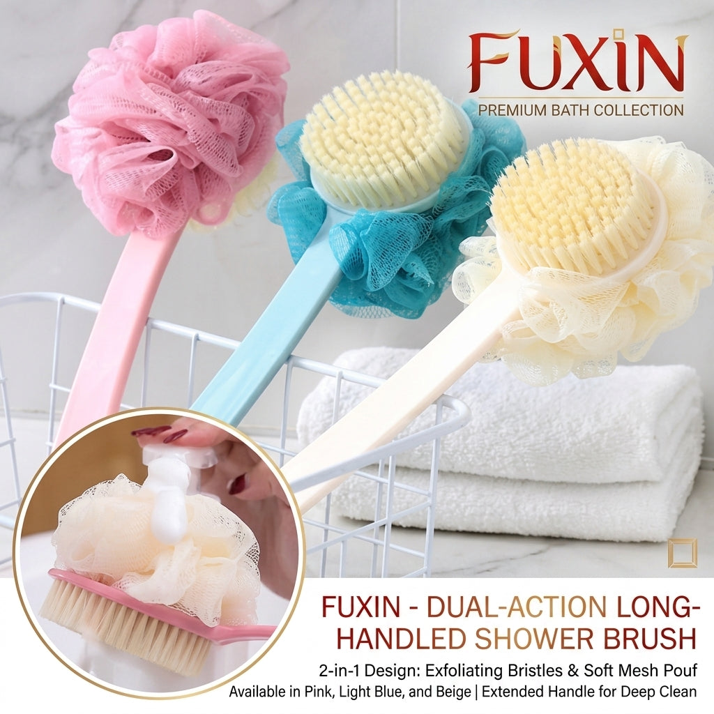 Fuxin - Long Handle Bath sponge and brush