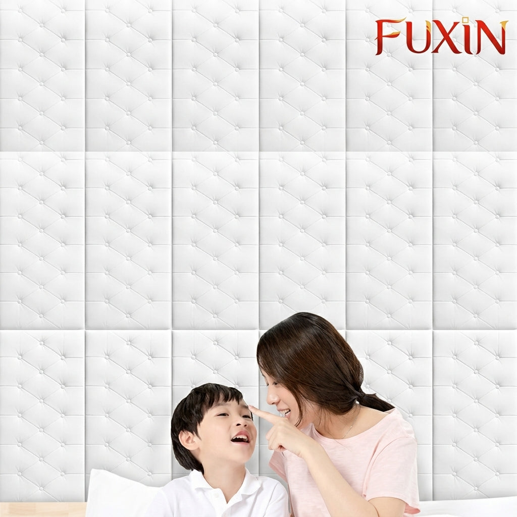 Fuxin - Foam Button Shape brick Wall Sticker Sheet