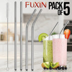 Fuxin - 5 PCs Steel Straws