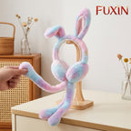 Fuxin - Cute Plush Rabbit Ear Muffs Colorful Moving Jumping Ears