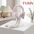 Fuxin - Cute Plush Rabbit Ear Muffs Colorful Moving Jumping Ears