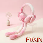 Fuxin - Cute Plush Rabbit Ear Muffs Colorful Moving Jumping Ears