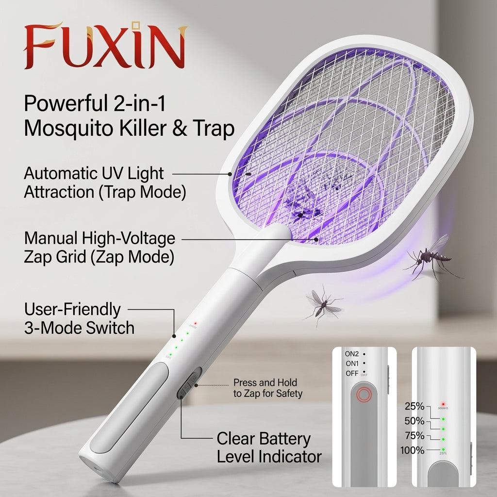 Fuxin - 2 in 1 Bug Racket and Mosquito Killing Lamp