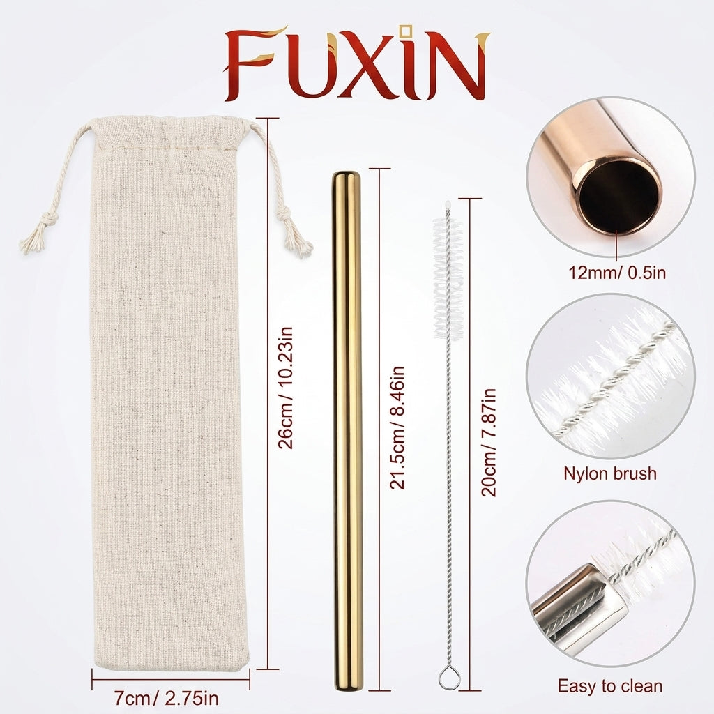 Fuxin - 5 PCs Steel Straws
