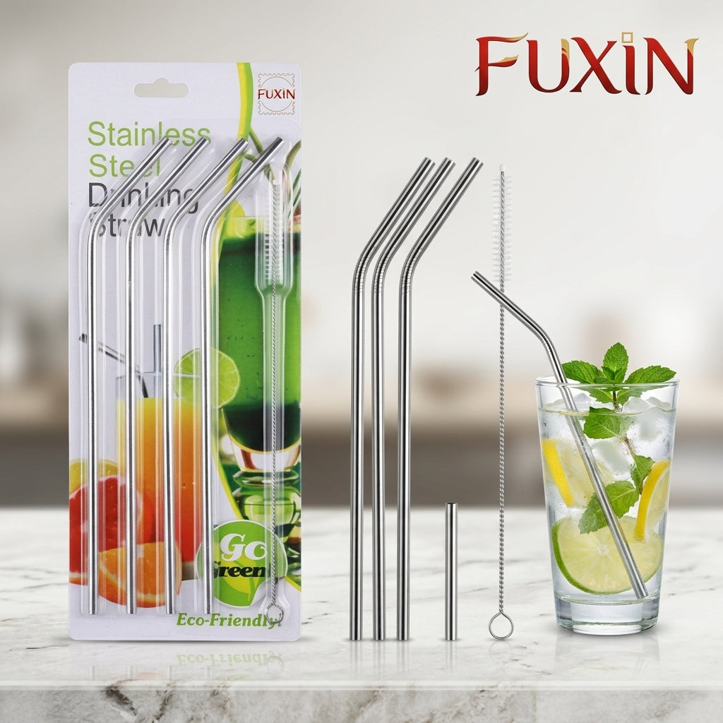 Fuxin - 5 PCs Steel Straws