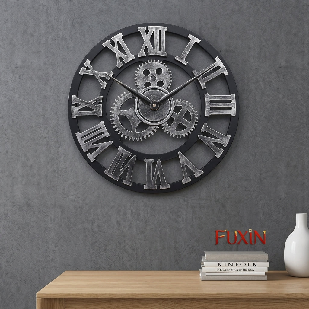 Fuxin - Roman Wall Clock Silver