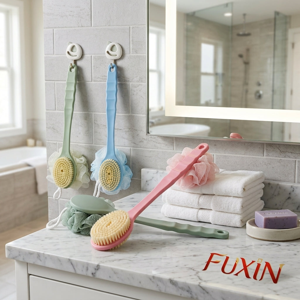 Fuxin - Long Handle Bath sponge and brush