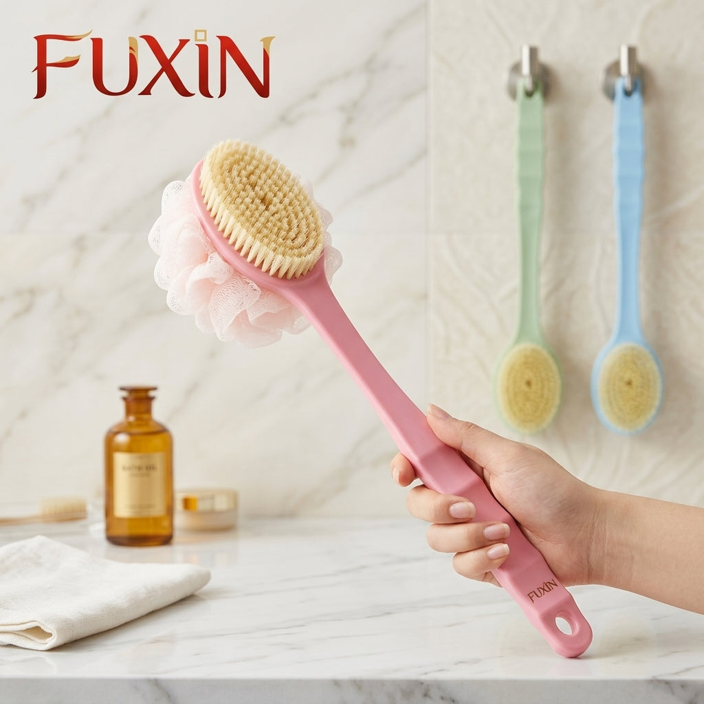 Fuxin - Long Handle Bath sponge and brush
