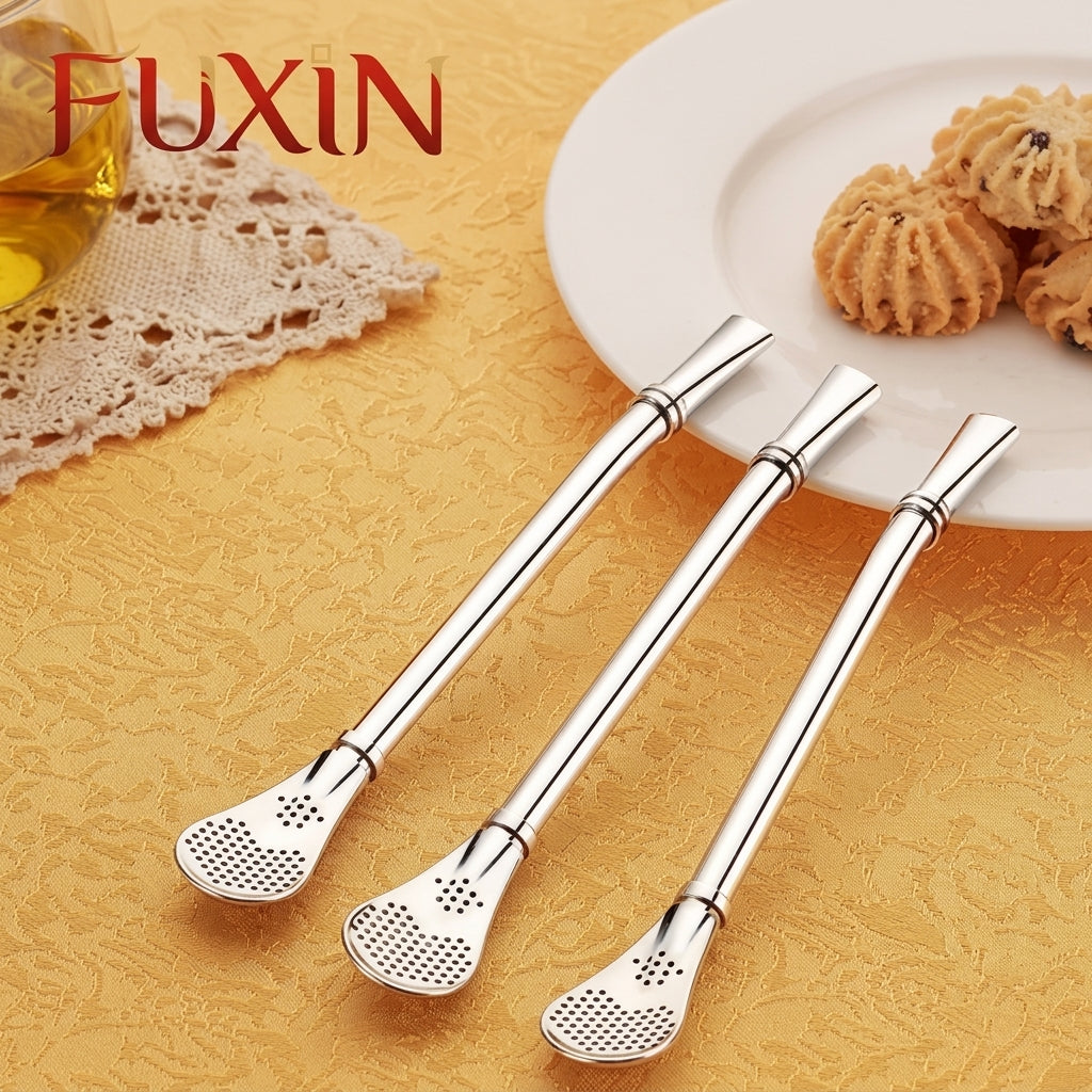 Fuxin - Stainless steel spoon with Straw
