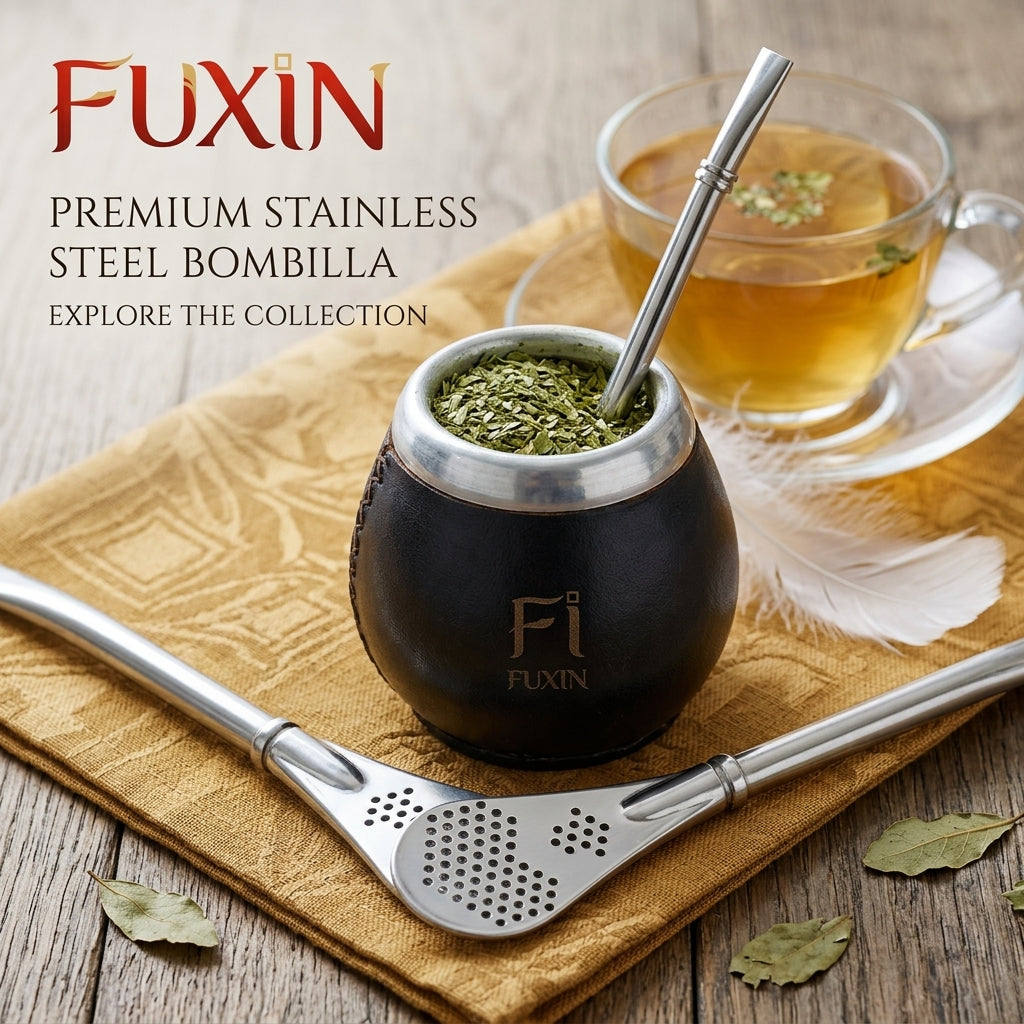 Fuxin - Stainless steel spoon with Straw