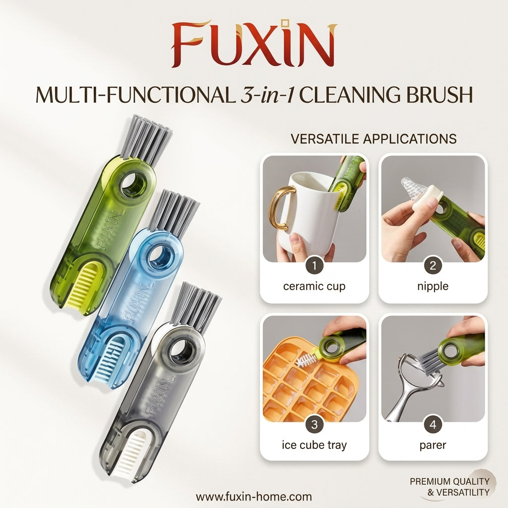 Fuxin - 3 In 1 Bottle Gap Cleaner Brush