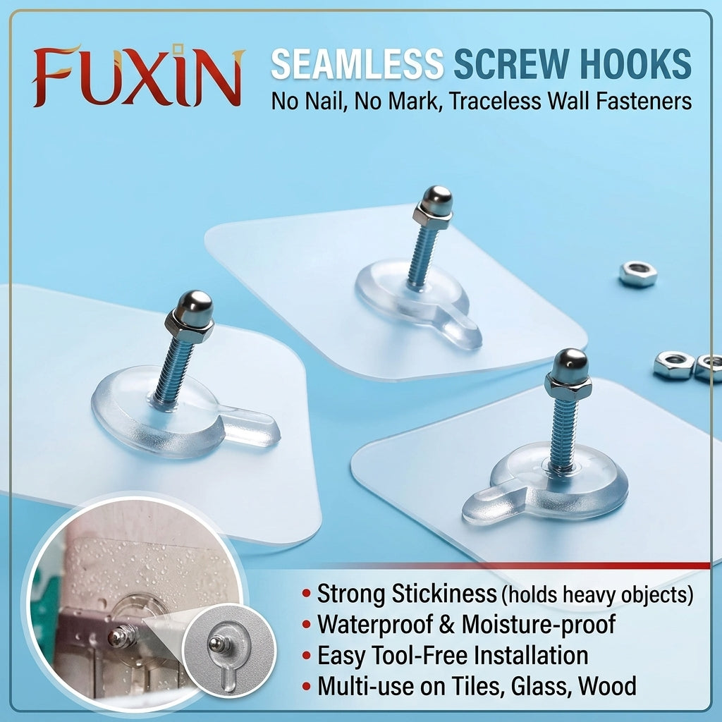 Fuxin - Pack of 10 - Transparent Screw Hook