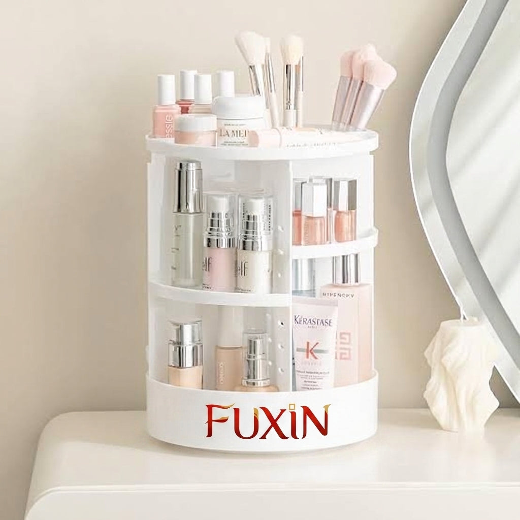 Fuxin - 360 Rotating Makeup Organizer White