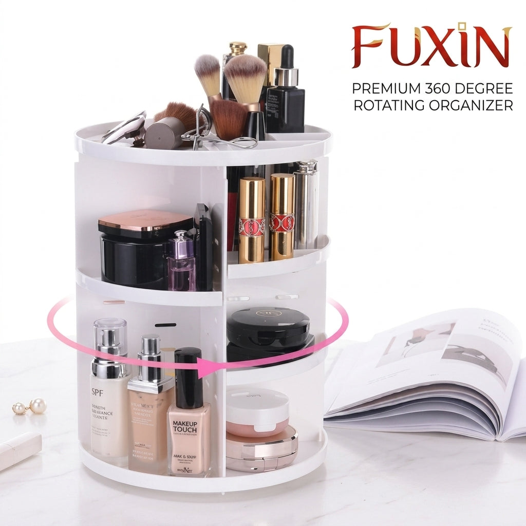 Fuxin - 360 Rotating Makeup Organizer White