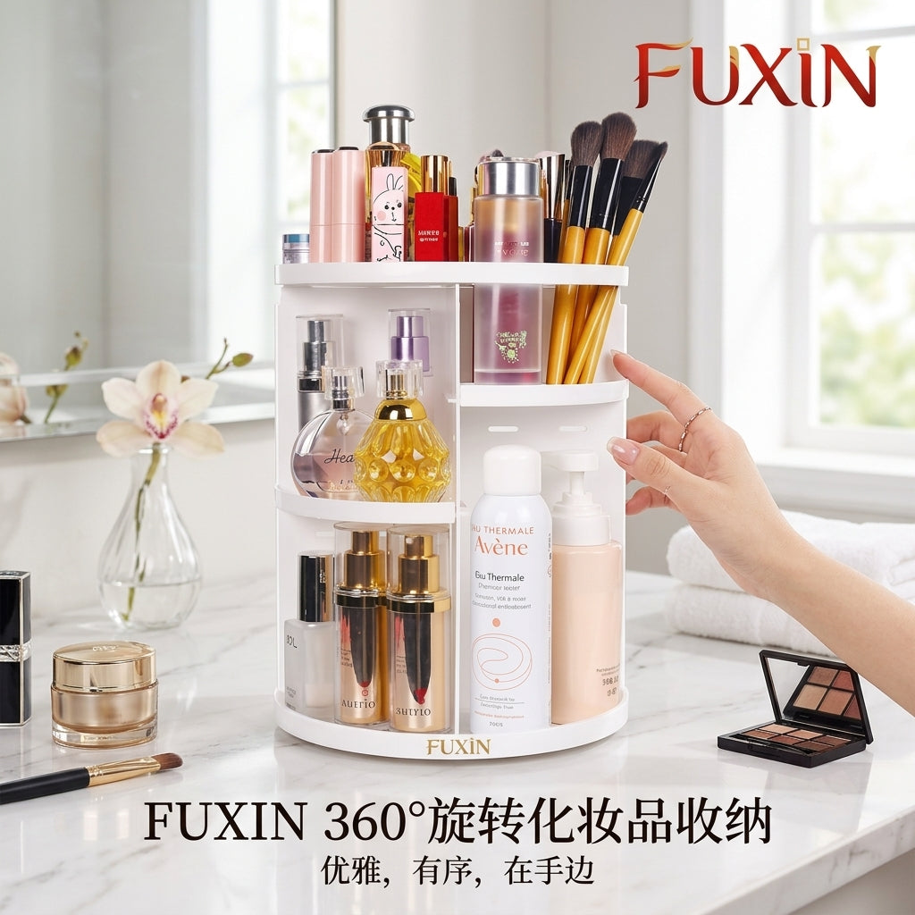 Fuxin - 360 Rotating Makeup Organizer White
