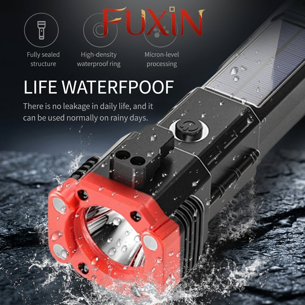 LED 3W Hammer Torch Light Rechargeable Torch Flashlight,Long Distance Beam Range Car Rescue Torch with Hammer Window Glass and Seat Belt Cutter Built