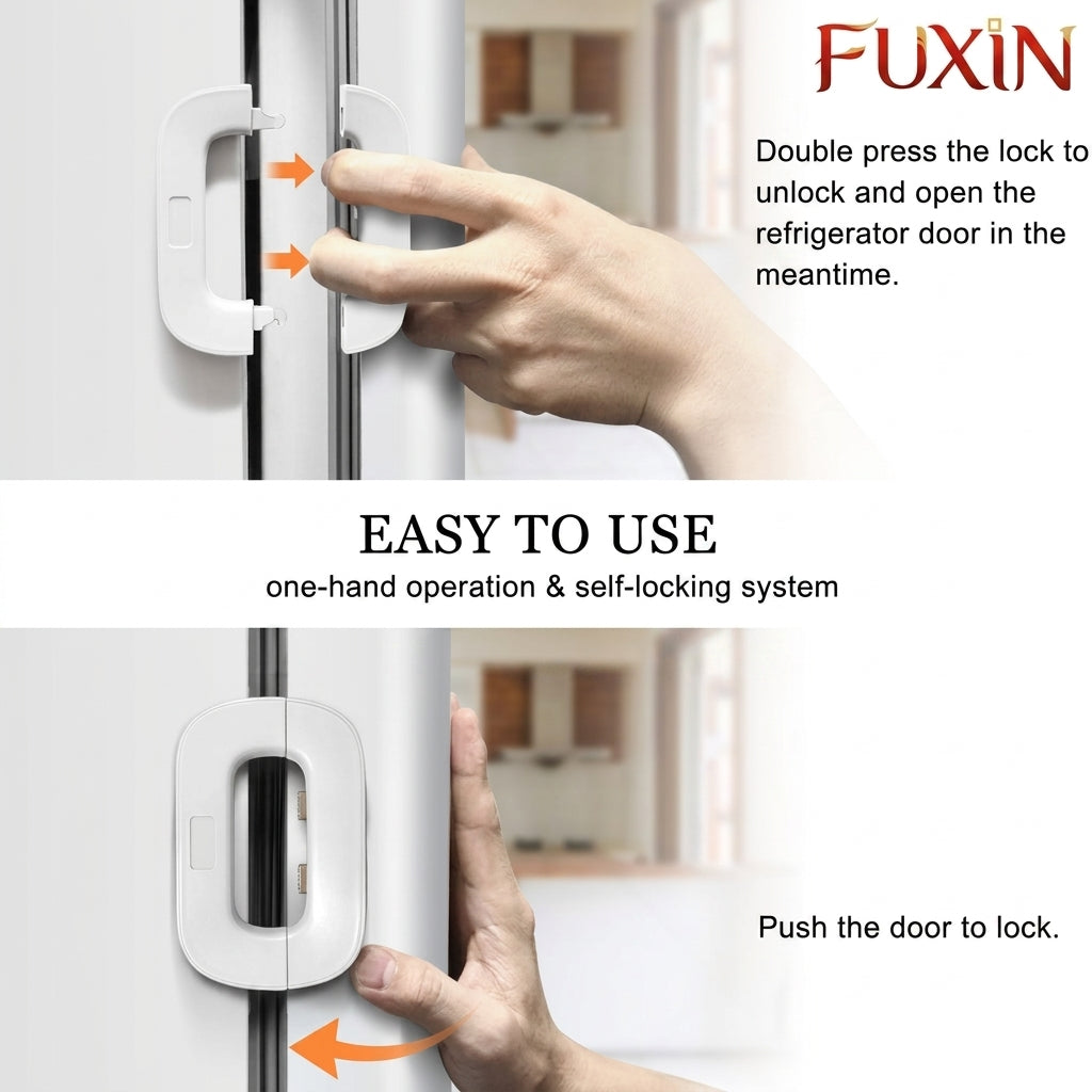 Fridge Freezer Door Lock, Latch Catch Toddler Kids Child Fridge Locks Baby Safety Child Lock,