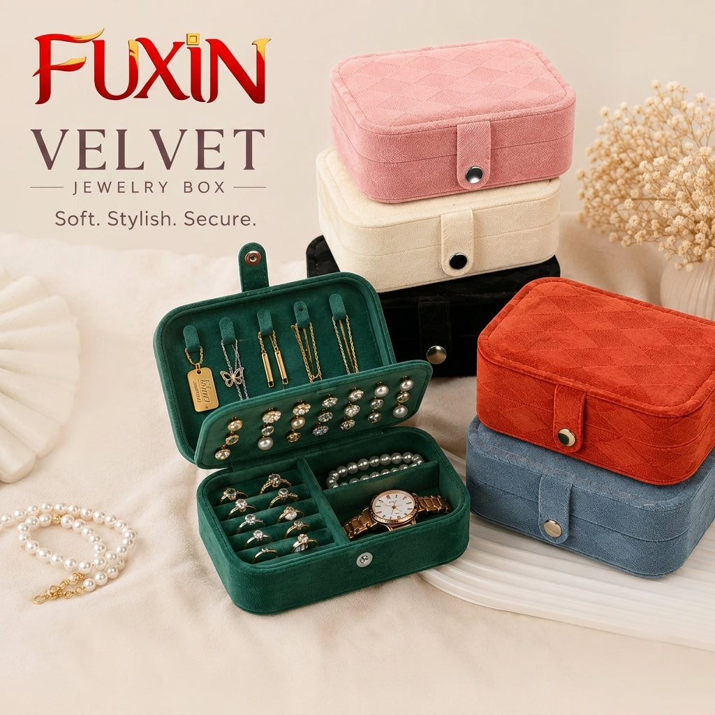 New Double Layer Velvet Jewelry Organiser