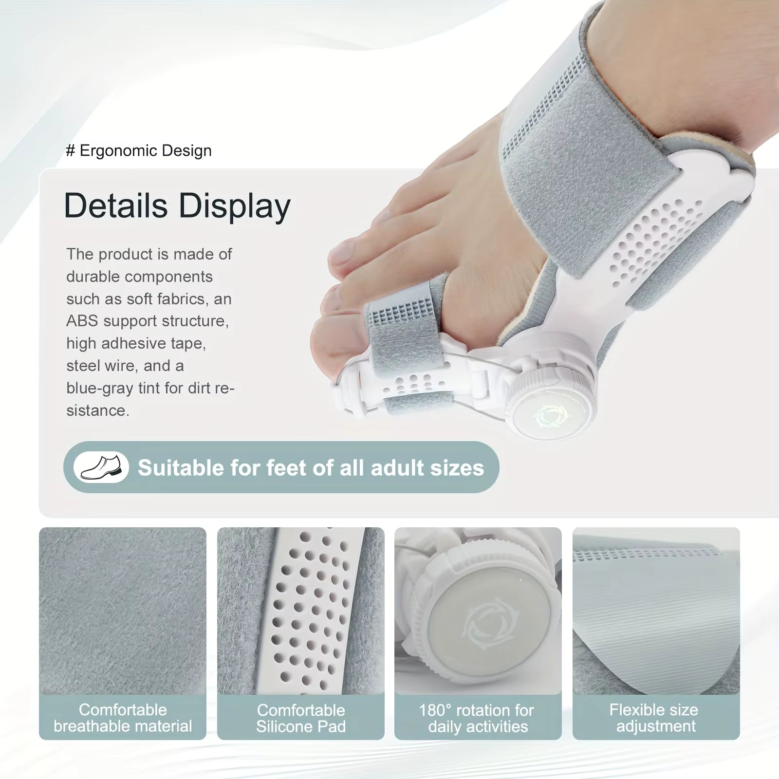 Fuxin' Bunion Corrector Kit with Toe Separator for Bunion Relief, Day Night Support Orthopedic Bunion Toe Straightener, Adjustable Bunion Splint for Women and Men