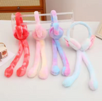 Fuxin - Cute Plush Rabbit Ear Muffs Colorful Moving Jumping Ears