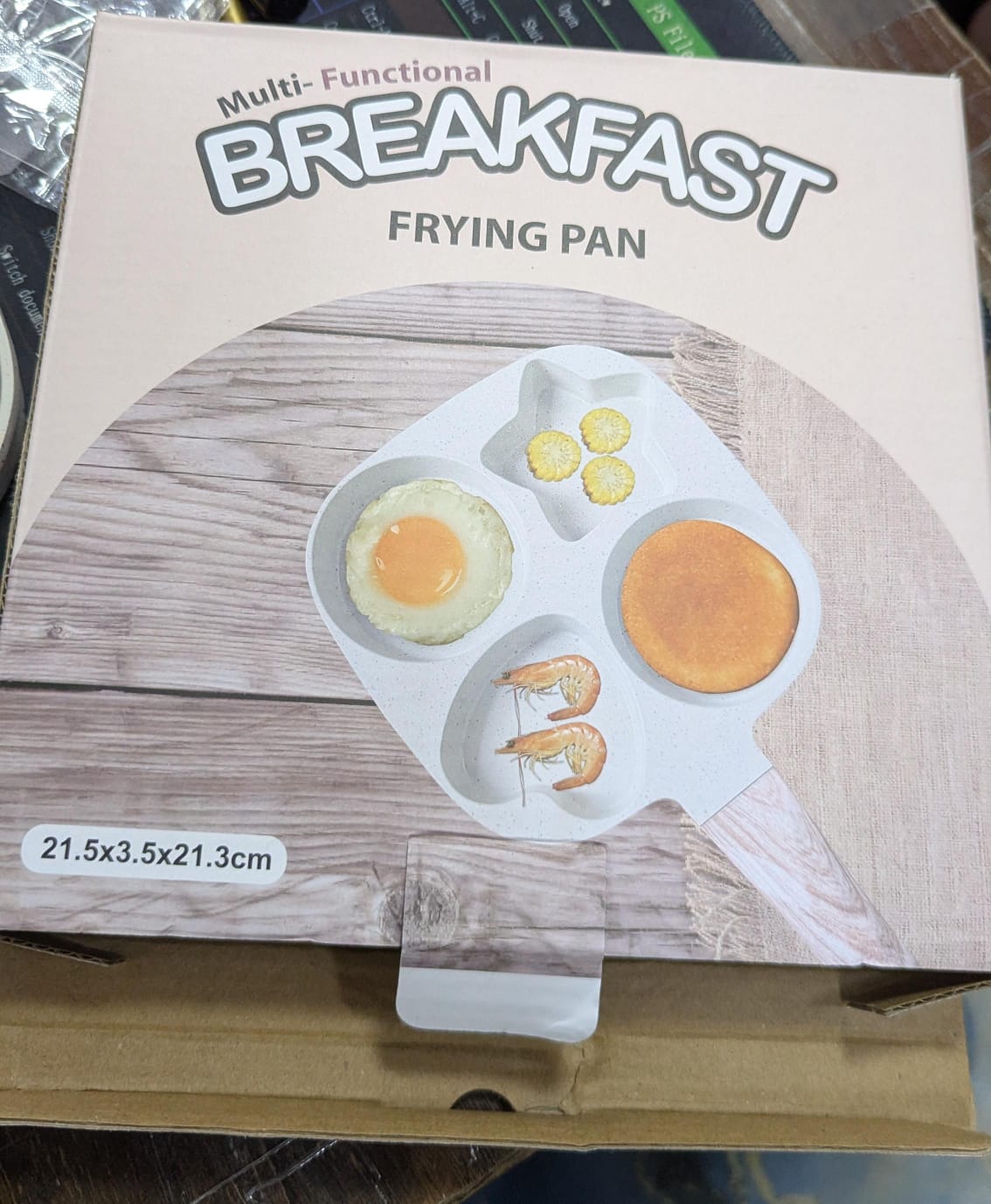 Egg Frying Pan, 1 Set 4 Hole Skillet with Handle, Cooking Accessories, Kitchen Gadgets Cookware for Breakfast Egg Toast