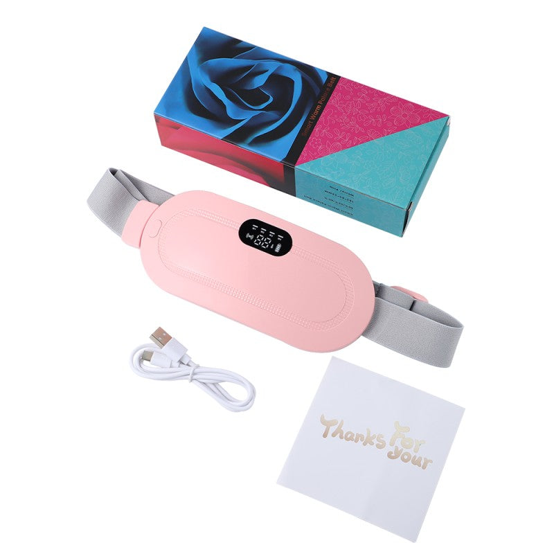 Electric Period Cramp Massager Vibrator Heating Belt for Menstrual Relief Pain Waist Stomach Warming Women