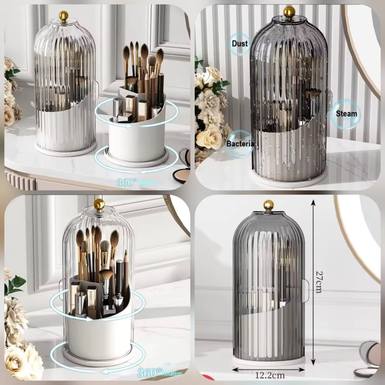 Luxury Cage Shaped Brush Holder