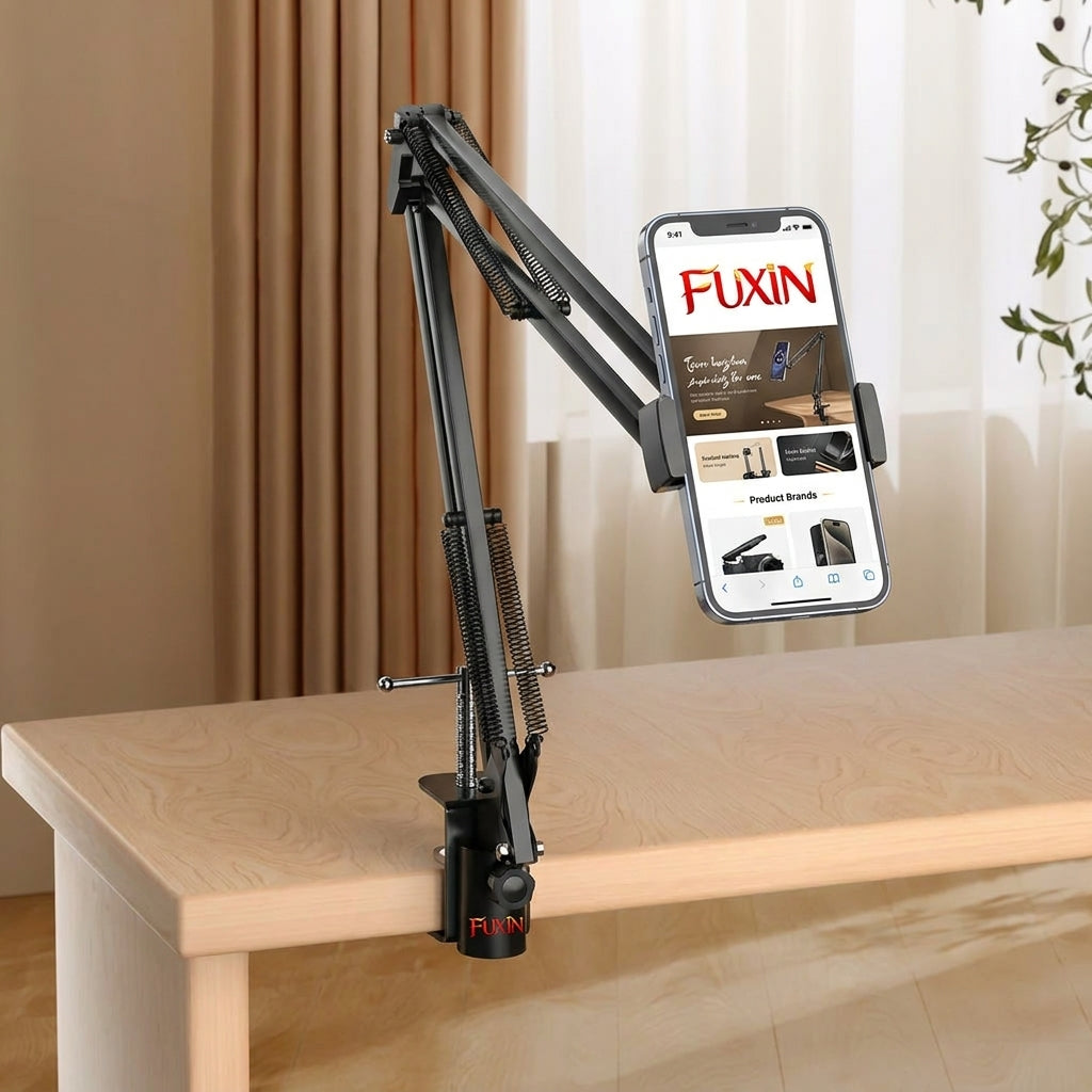 Metal Overhead Mount Articulating Arm Cell Phone Holder with Box Packing