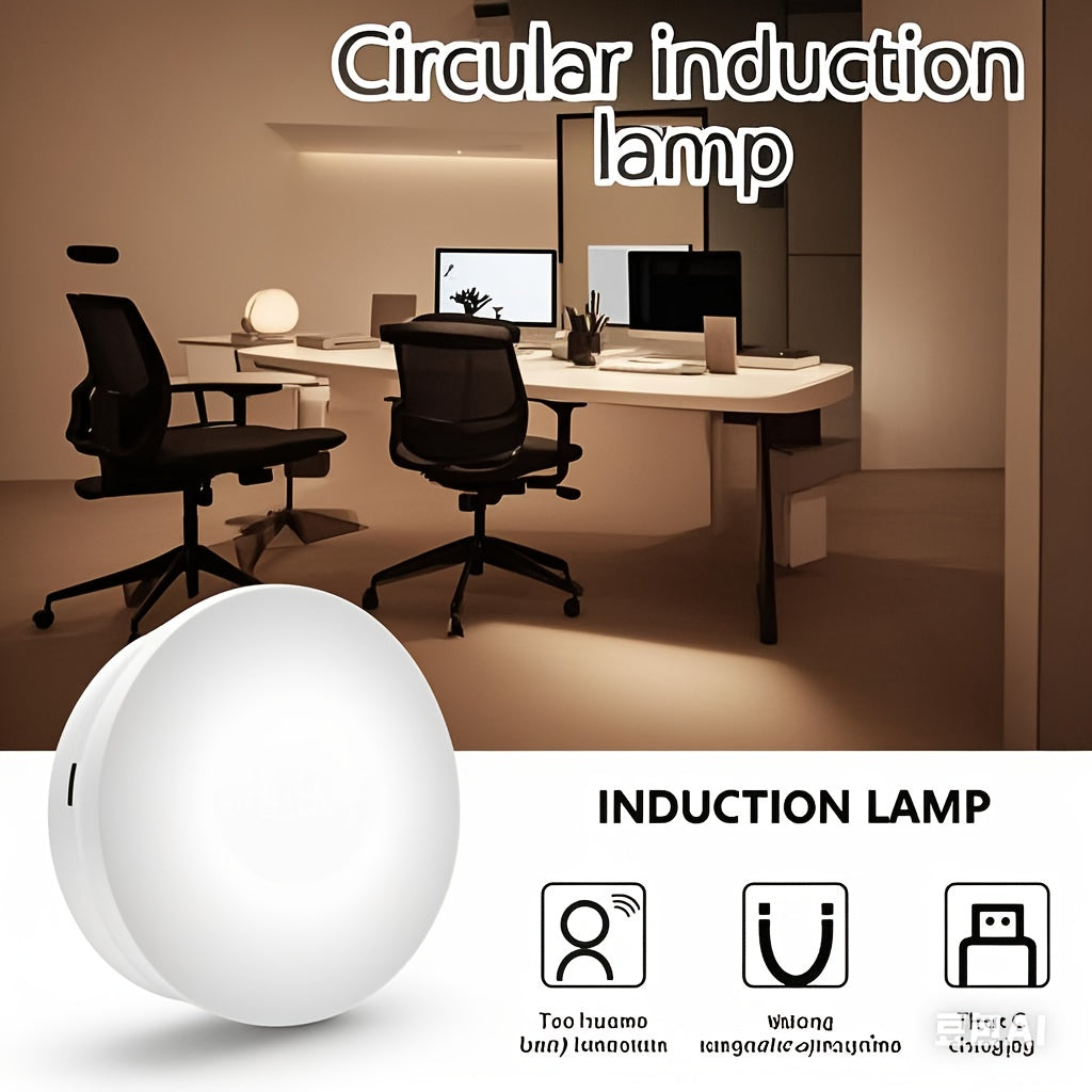 Motion Sensor LED Night Light - USB Rechargeable Wireless Lamp for Kitchen, Cabinet, Wardrobe, Staircase, and Closet