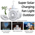 New 2026 Solar Powered Camping Football Fan Light Outdoor Foldable Super Long Battery Life LED Lantern Portable Stool for Nighttime fan best for toilet ,baby room, dining table, office, kitchen, etc