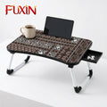 New Foldable Wooden Laptop Table with Mug/iPad Holder and Extra Side Drawer